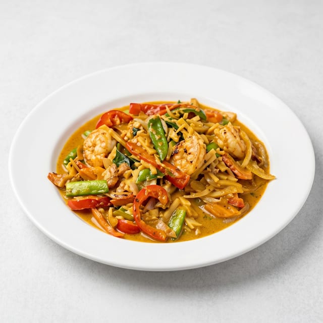 Pad Curry Seafood.